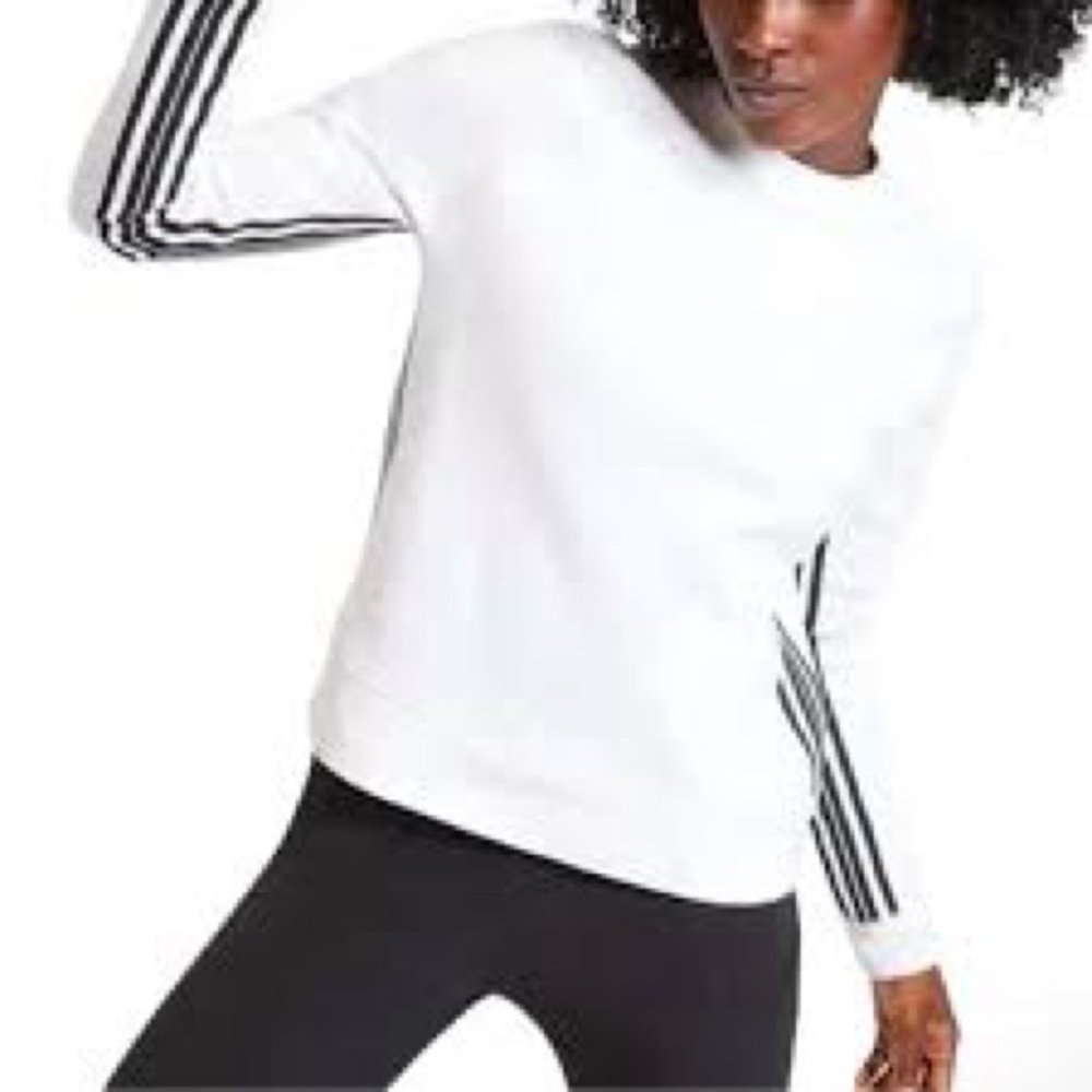 Athleta White 247 Stripe Crewneck Sweatshirt Size Small